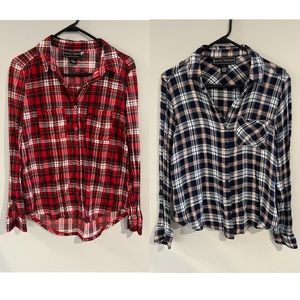 *SALE* BUNDLE- Juniors thin plaid button up shirts